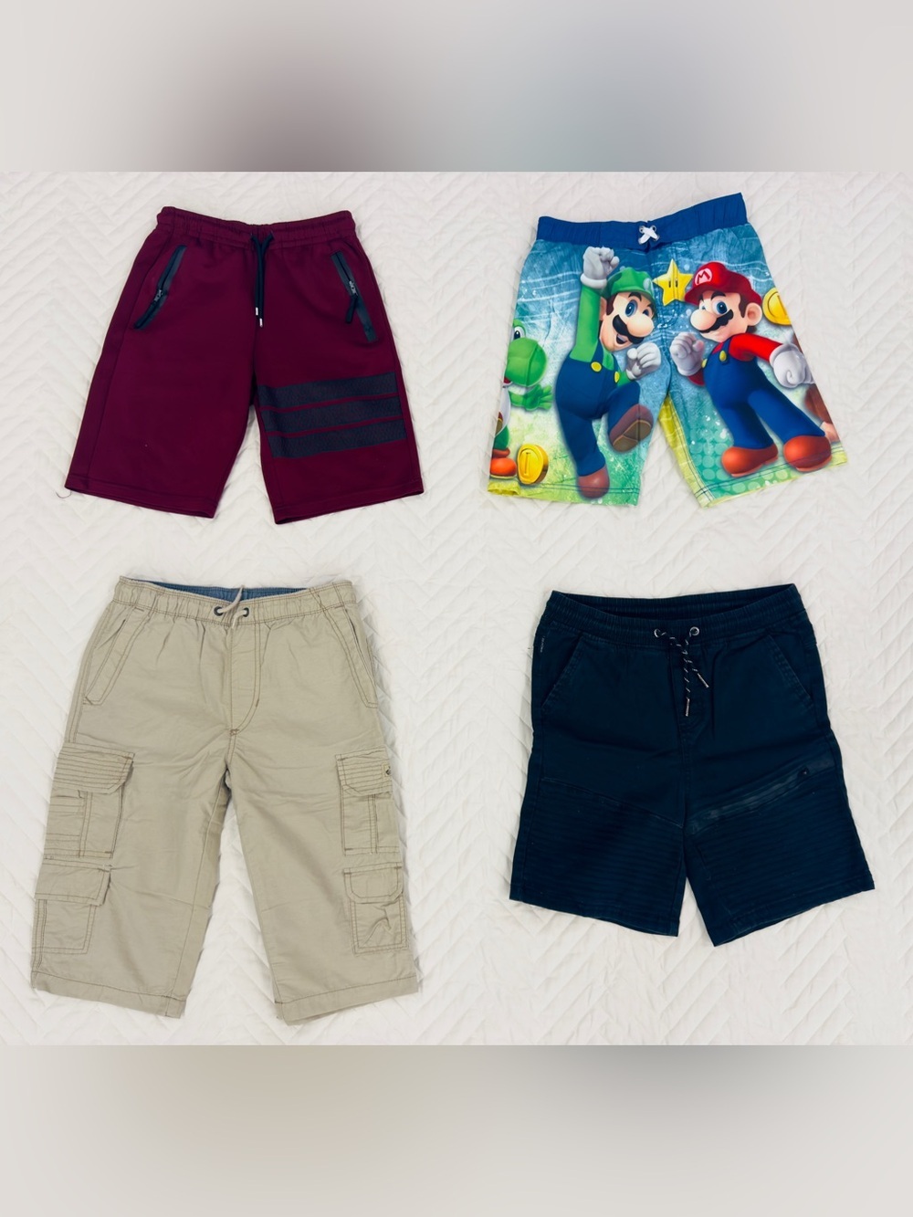 Kids Shorts in Bulk Pack Of 4 Used In Good Condition Size Small/ 7/8 And Size 12